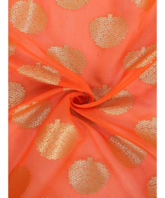 orange  Banarasi Silk Booti & Jaal Dupatta 5