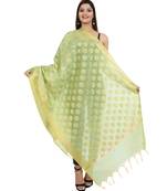 green  Banarasi Silk Booti & Jaal Dupatta