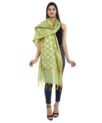 green  Banarasi Silk Booti & Jaal Dupatta 3