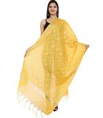 yellow  Banarasi Silk Booti & Jaal Dupatta