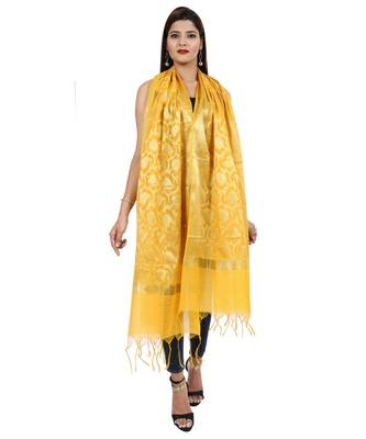 yellow  Banarasi Silk Booti & Jaal Dupatta 3