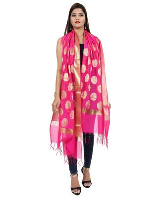 magenta  Banarasi Silk Booti & Jaal Dupatta 3