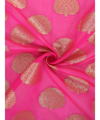 magenta  Banarasi Silk Booti & Jaal Dupatta 5