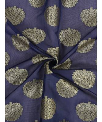 blue  Banarasi Silk Booti & Jaal Dupatta 5