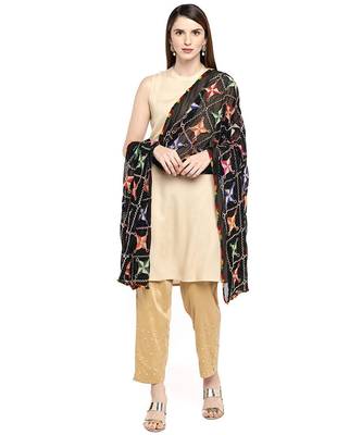 black  Banarasi Silk Booti & Jaal Dupatta 2