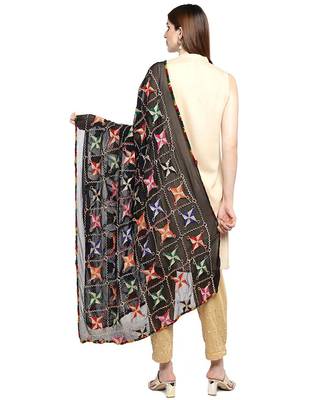 black  Banarasi Silk Booti & Jaal Dupatta 4