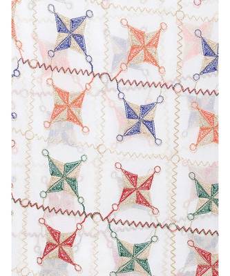 white  Fulkari Work Dupatta On Chiffon 5