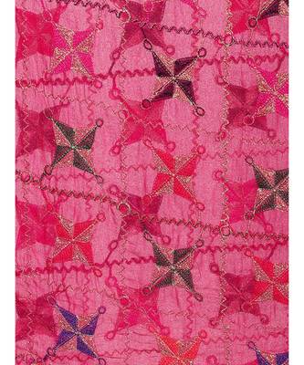 magenta  Fulkari Work Dupatta On Chiffon 5