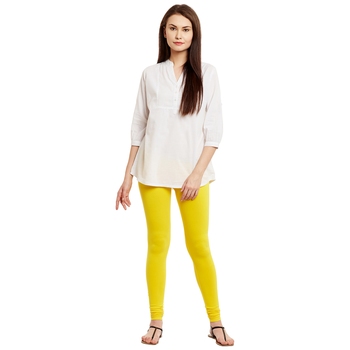 Yellow plain cotton leggings - PANIT 