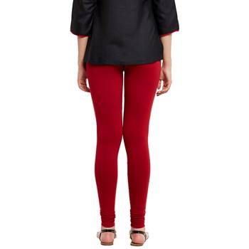 Maroon plain cotton leggings 3