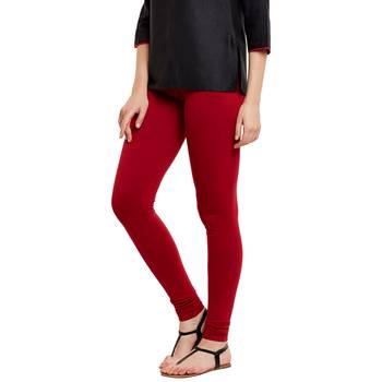 Maroon plain cotton leggings 4