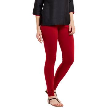 Maroon plain cotton leggings 5