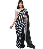 black plain chiffon saree with blouse