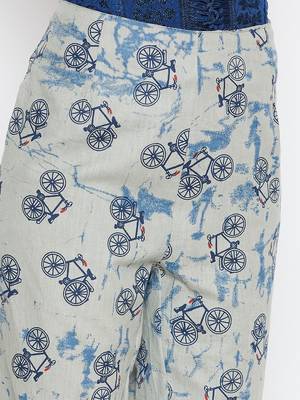 Grey printed crepe trousers 5