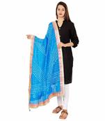 blue Silk Bandhej Dupatta