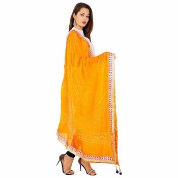 yellow Silk Bandhej Dupatta 1