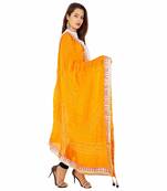 yellow Silk Bandhej Dupatta