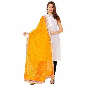 yellow Silk Bandhej Dupatta 2