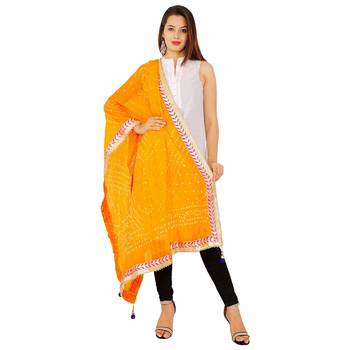 yellow Silk Bandhej Dupatta 3