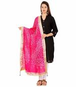 magenta Silk Bandhej Dupatta