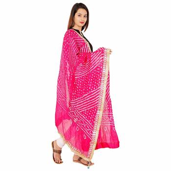 magenta Silk Bandhej Dupatta 3