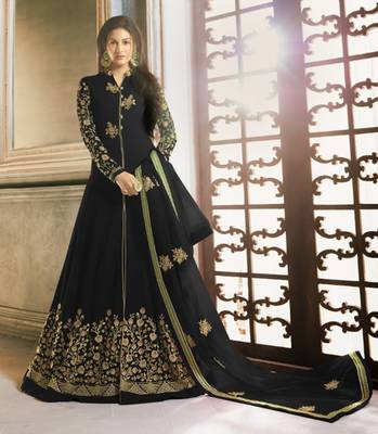 Black embroidered georgette salwar 1