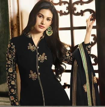 Black embroidered georgette salwar 2
