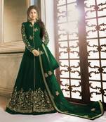 Green embroidered georgette salwar