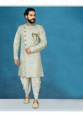 Grey embroidered
 jaquard indo-western-dresses 1