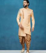 Orange hand woven
 silk indo-western-dresses