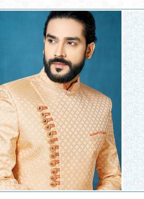 Orange hand woven
 silk indo-western-dresses 2