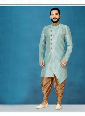 Grey hand woven
 silk indo-western-dresses 1