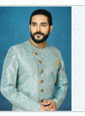 Grey hand woven
 silk indo-western-dresses 2
