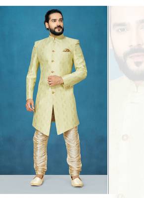 Green hand woven
 jaquard indo-western-dresses 1