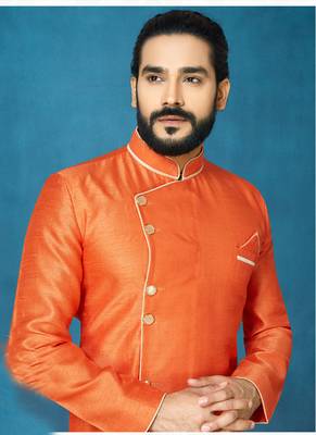 Orange plain
 silk indo-western-dresses 2