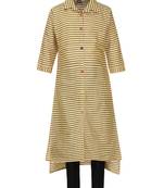 Yellow Printed Cotton Kids Kurta Set