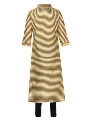 Yellow Printed Cotton Kids Kurta Set 5
