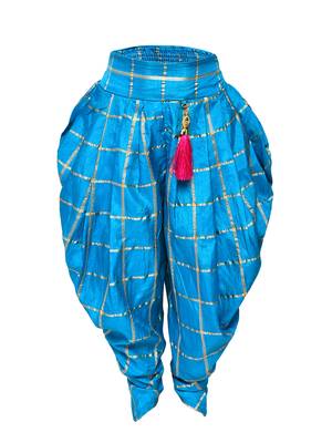 Pink Printed Silk Blend Kids Kurta Set 4