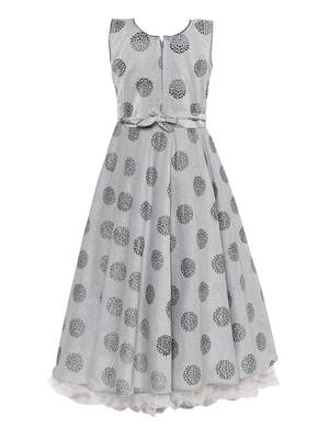 Grey Printed Nylon Kids Kurta Set 2