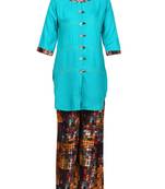 Green Printed Cotton Kids Kurta Set