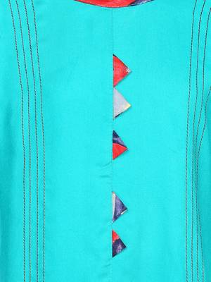 Green Printed Cotton Kids Kurta Set 3