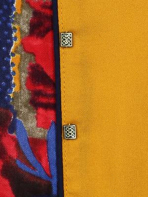 Yellow Printed Cotton Kids Kurta Set 4