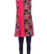 Pink Printed Cotton Kids Kurta Set