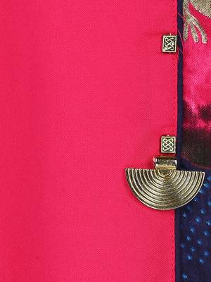 Pink Printed Cotton Kids Kurta Set 4
