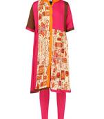 Pink Printed Cotton Kids Kurta Set
