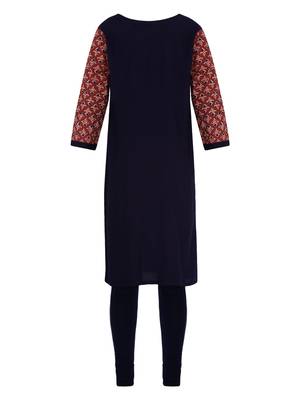 Red Printed Cotton Kids Kurta Set 2