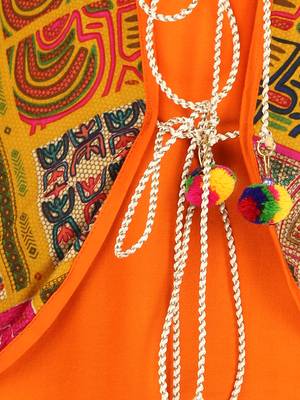 Yellow Printed Cotton Kids Kurta Set 4
