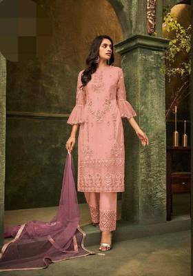 Pink embroidered santoon salwar 1