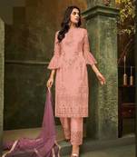 Pink embroidered santoon salwar