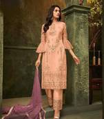 Orange embroidered santoon salwar